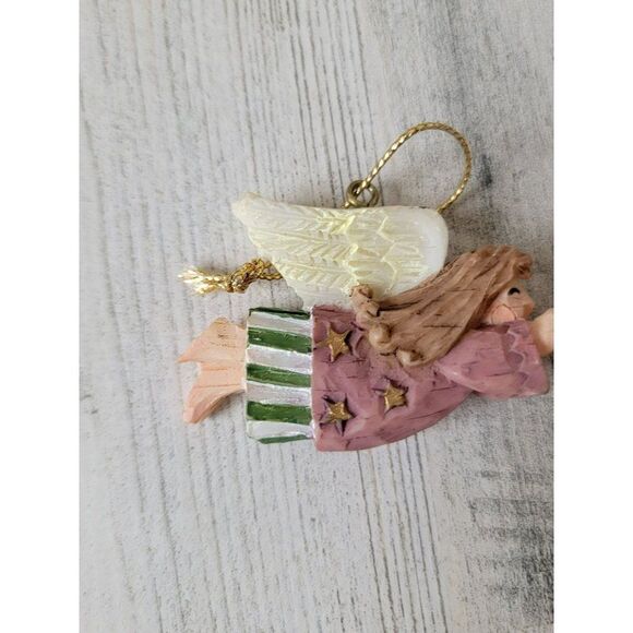 Mini angel girl horn star ornament Xmas decor wing - Picture 2 of 4